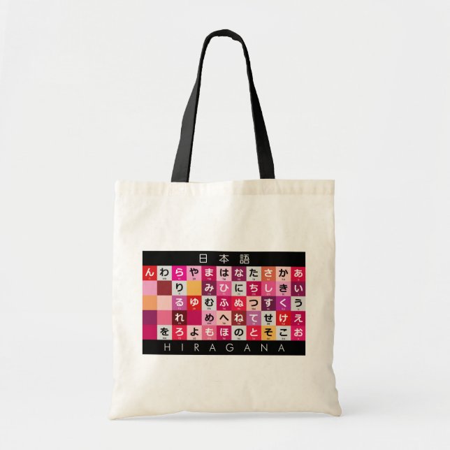 Bolso De Tela Mesa Hiragana japonesa (Frente)