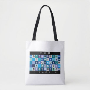 Bolso De Tela Mesa Hiragana y Katakana japonesa