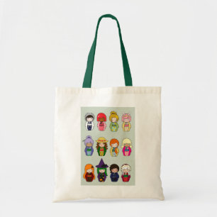 Bolso De Tela Meses de Kokeshi del tote del año