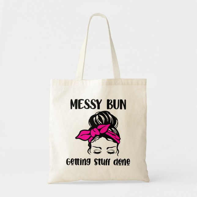 Bolso De Tela Messy Bun Hairstyle Tote Bag (Frente)