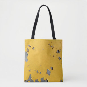 Bolso De Tela Metalizado amarillo roto: textura sucia.