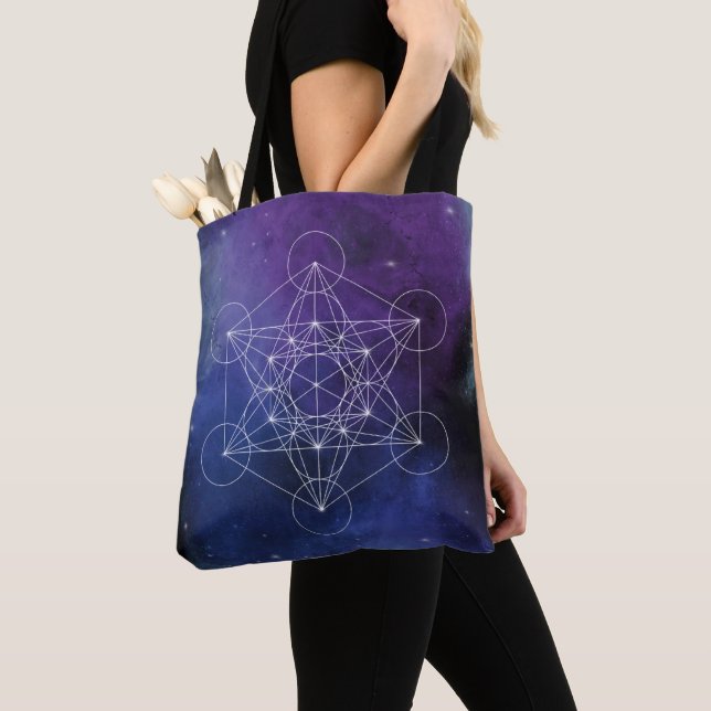 Bolso De Tela Metatron’s Cube Sacred Geometry (Detalle)