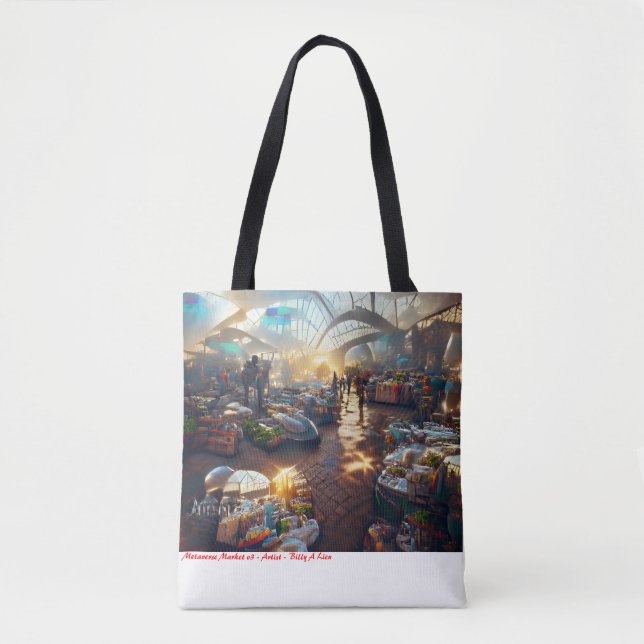 Bolso De Tela Metaverse Market v3 - Artist - Billy A Lien (Anverso)