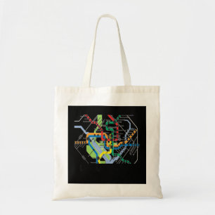 Bolso De Tela Metro Map of Washington DC Art Gift City Rail Tran