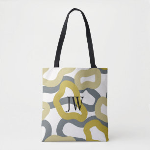 Bolso De Tela Metro moderno monogramado de oro gris