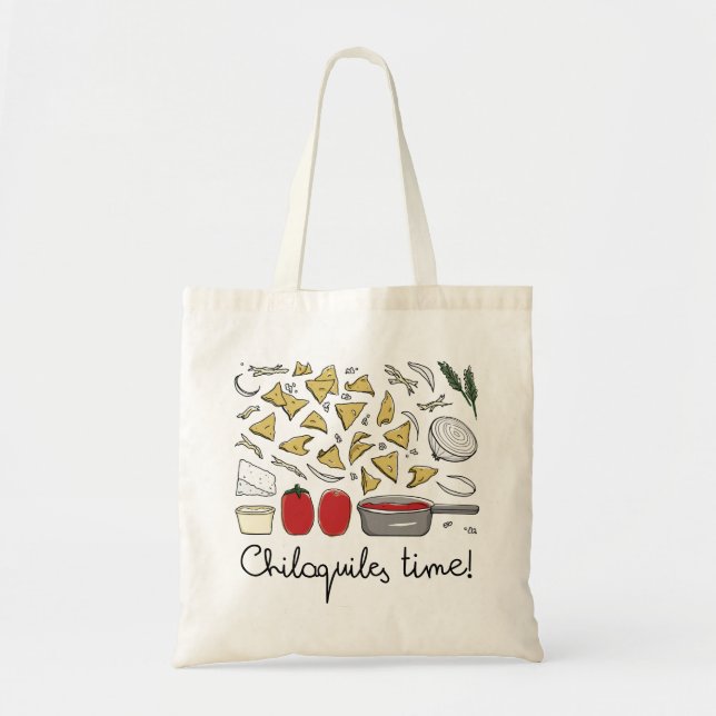 Bolso De Tela Mexican food: Chilaquiles Rojos (fried tortillas) (Frente)