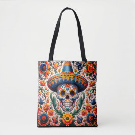 Bolso De Tela México | Calavera De Azúcar Retro De Viaje