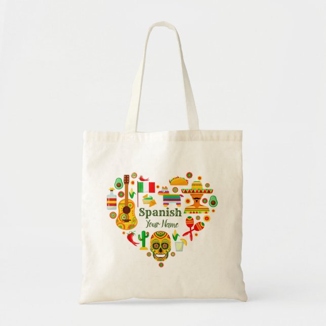 Bolso De Tela México personalizado / Tema español (Frente)