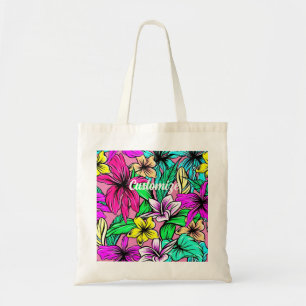 Bolso De Tela Mezcla de Flores Tropicales Thunder_Cove
