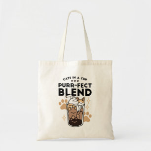 Bolso De Tela Mezcla perfecta: arte de gato y café para amantes 
