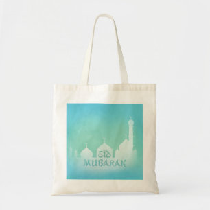 Bolso De Tela Mezquita Azul de Agua Eid Mubarak - Tote de presup