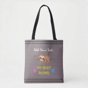Bolso De Tela Mi animal espiritual   Perezoso dormilón lindo