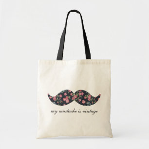 Bolso De Tela Mi bigote es vintage floral