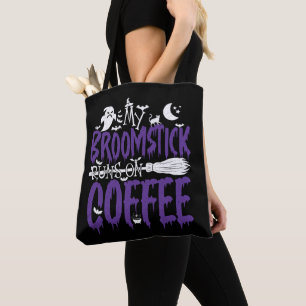 Bolso De Tela Mi Broomstick Corre En La Halloween De La Escoba D