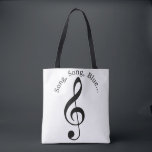 Bolso De Tela Mi Canción Clave de Sol<br><div class="desc">Clave de Sol con el título de la canción alrededor de la parte superior. Sustituya su propio título de canción,  el nombre de una pareja,  un grupo o lo que quiera.</div>