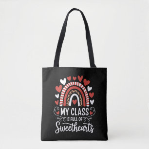 Bolso De Tela Mi Clase Está Llena De Corazones Día De San Valent