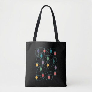 Bolso De Tela Mi color favorito es luces de Navidad divertido pi