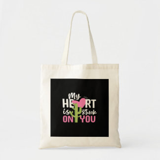 Bolso De Tela Mi corazón está pegado a tu diseño sincero de cact