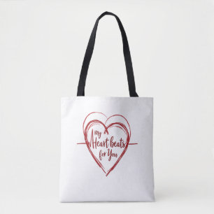 Bolso De Tela Mi corazón late por ti