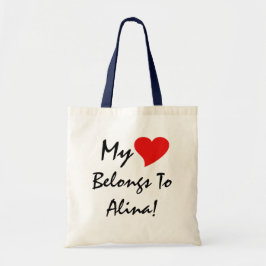 Bolso De Tela Mi Corazón Pertenece A Alina IV