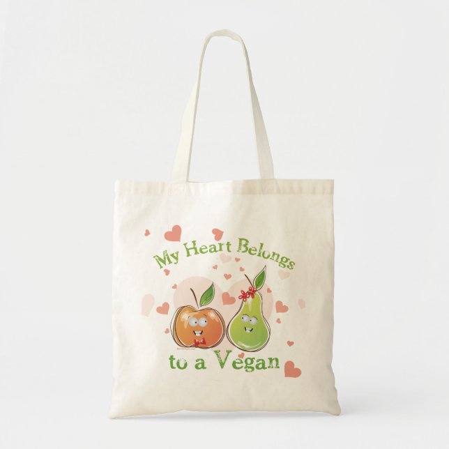 Bolso De Tela Mi corazón pertenece a un vegano (Frente)