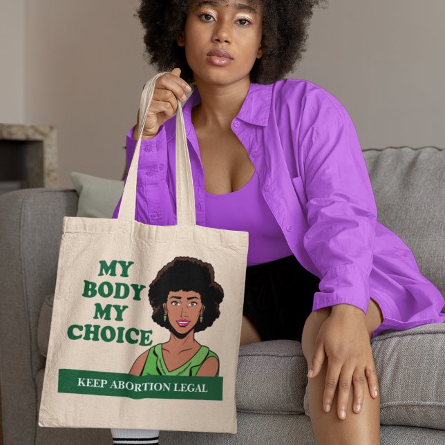 Bolso De Tela Mi cuerpo, mi elección. Feminista afroamericano (Subido por el creador)