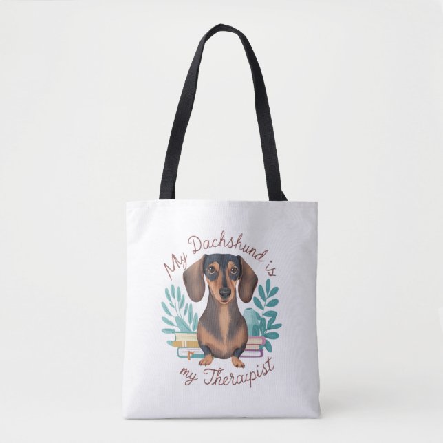 Bolso De Tela Mi Dachshund Es Mi Terapia (Anverso)