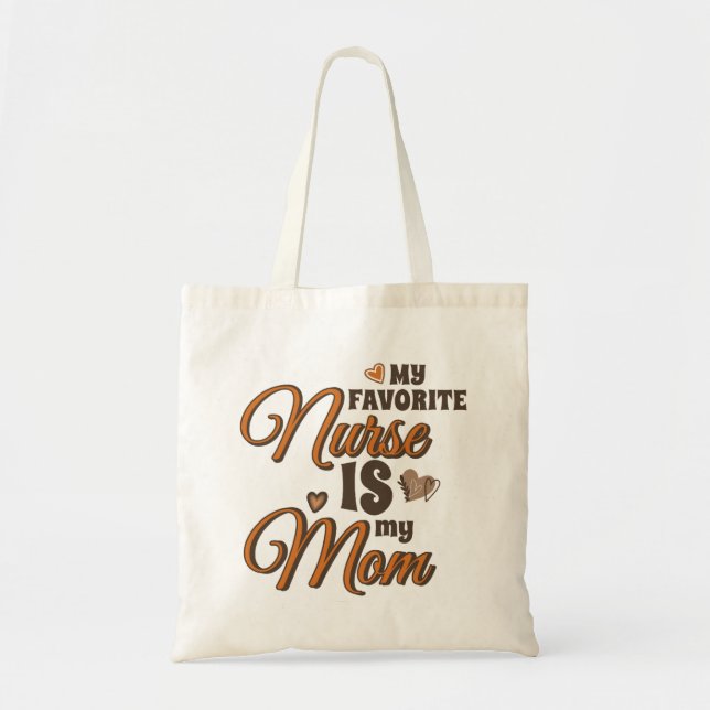Bolso De Tela Mi enfermera favorita es mi mamá retro vibes (Frente)