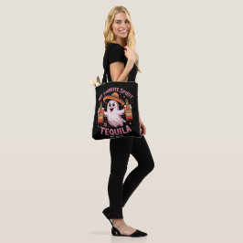 Bolso De Tela Mi espíritu favorito es Tequila Halloween Bebida 