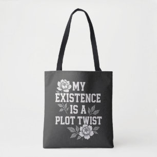 Bolso De Tela Mi existencia es un giro inesperado Diseño de cita