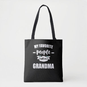 Bolso De Tela Mi gente favorita me llama abuela