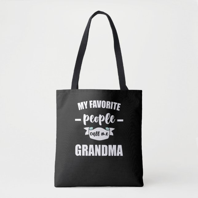 Bolso De Tela Mi gente favorita me llama abuela (Anverso)