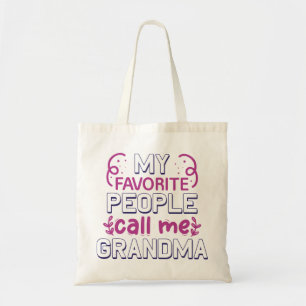 Bolso De Tela Mi gente favorita me llama abuela