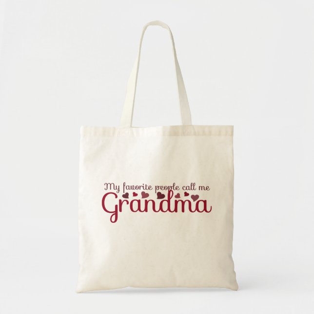 Bolso De Tela Mi gente favorita me llama abuela (Frente)