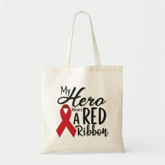 Bolso De Tela Mi héroe usa una cinta roja