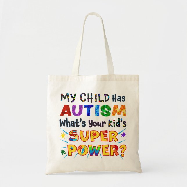 Bolso De Tela Mi hijo tiene AUTISMO, ¿cuál es el SUPER PODER de  (Frente)