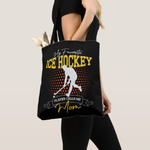 Bolso De Tela Mi jugador favorito de hockey sobre hielo me llama