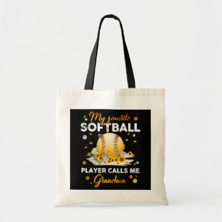 Bolso De Tela Mi jugador favorito de Softball me llama abuela