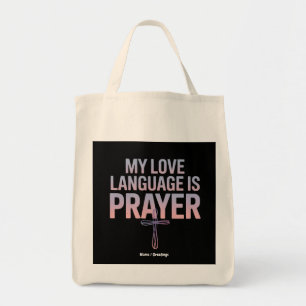 Bolso De Tela Mi Lenguaje De Amor Es Oración Jesús Diseño Cristi