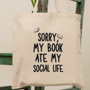 Bolso De Tela Mi libro se comió mi vida social Libro divertido p