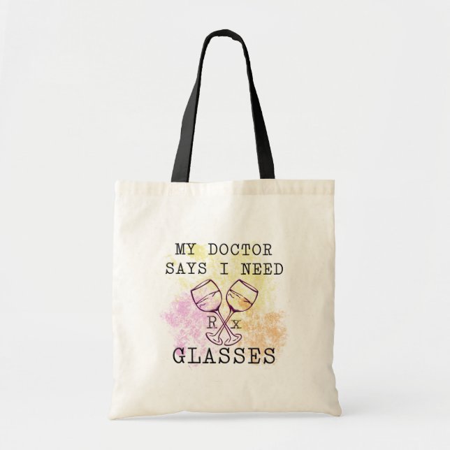 BOLSO DE TELA MI MÉDICO DICE QUE NECESITO LOS VIDRIOS (Frente)