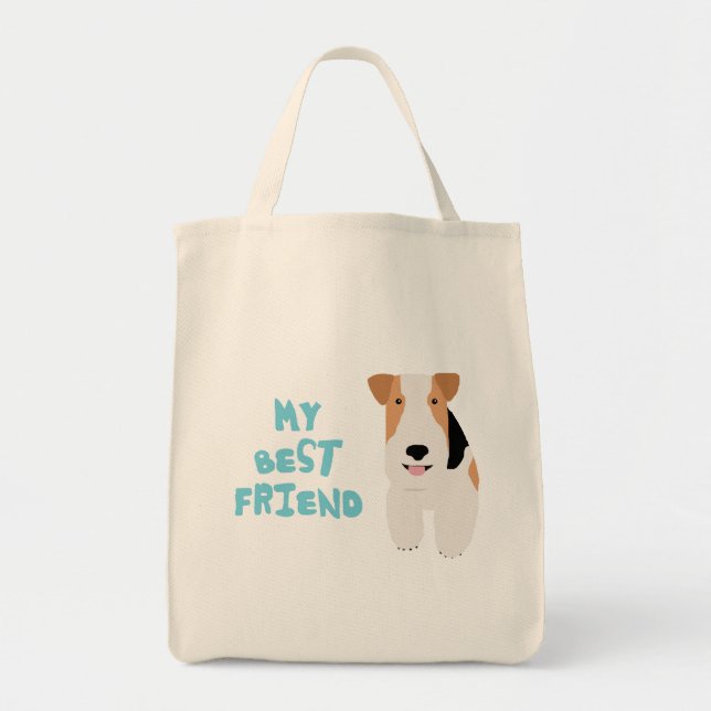 Bolso De Tela Mi mejor amigo Wire Fox Terrier (Frente)