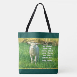 Bolso De Tela Mi Oveja Escucha Mi Voz, La Biblia Verse A John 10