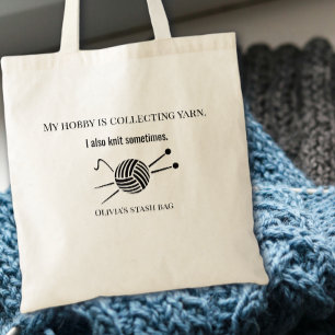 Bolso De Tela Mi pasatiempo es coleccionar amantes del tejido de