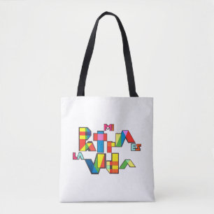 Bolso De Tela MI PATRIA ES LA VIDA Mosaico colorido