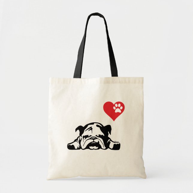 Bolso De Tela Mi perrito travieso lindo de los bulldoges del (Frente)