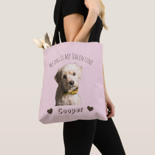 Bolso De Tela Mi perro es mi San Valentín – Mascota personalizad
