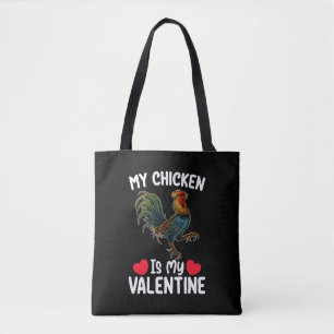 Bolso De Tela Mi pollo es mi día de San Valentín divertidos agri