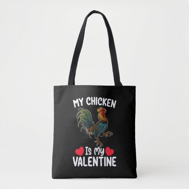Bolso De Tela Mi pollo es mi Día de San Valentín granjeros graci (Anverso)