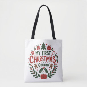 Bolso De Tela Mi Primer Navidad Como Abuela Familia Combinando 